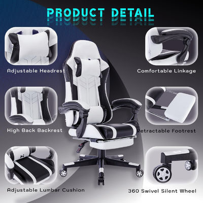 Gepersonaliseerde kleur hoge rug video ergonomische racing metalen type pc gaming stoel met voetzorg