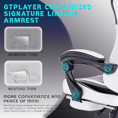Gepersonaliseerde kleur hoge rug video ergonomische racing metalen type pc gaming stoel met voetzorg