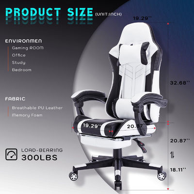 Gepersonaliseerde kleur hoge rug video ergonomische racing metalen type pc gaming stoel met voetzorg