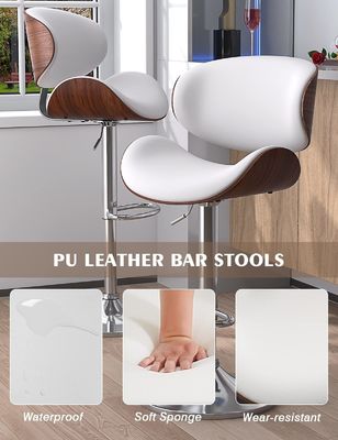 45 pond verstelbare bar stoel met rugleuning en voetzorg PU leer bekleding