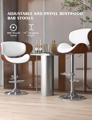 45 pond verstelbare bar stoel met rugleuning en voetzorg PU leer bekleding