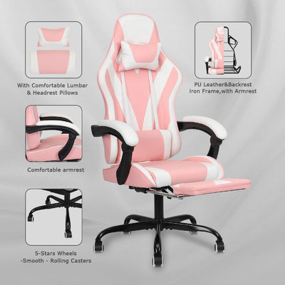 ALINUNU Metal Type Metal High Back Video Ergonomische Racing PC Gaming Stoel met Voetsteun