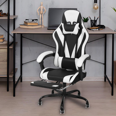 Synthetisch leer High Back Video Ergonomische Racing Gaming Stoel met Voetsteun ALINUNU