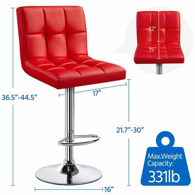 Moderne barmeubelen ALINUNU Draaibare PU leerstoel voor instelbare barstoelen