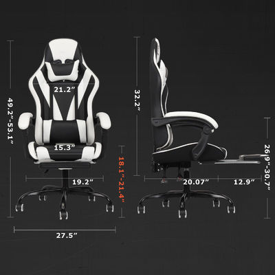 Synthetisch leer High Back Video Ergonomische Racing Gaming Stoel met Voetsteun ALINUNU