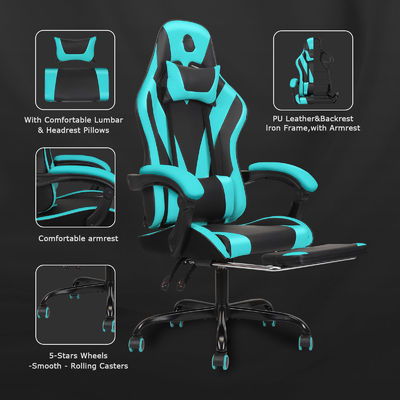 Moderne design hoge rug video ergonomische racespelstoel met voetenrest betaalbaar