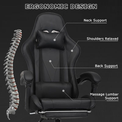 Maximaal gewicht van 300 pond High Back Gaming Chair met voetsteun en leunstoelfunctie
