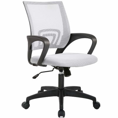 ALINUNU White Mesh Executive Chair met lumbale steun en vlindermechanisme