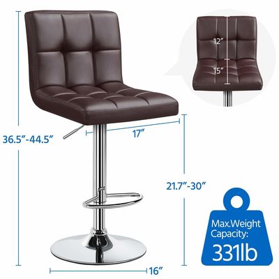 Hoogteverstelbare moderne barstoelen met draaibare PU leerstoel 19.5 &quot;D x 17&quot; W x 36.5 &quot;H