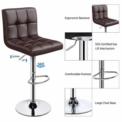 Hoogteverstelbare moderne barstoelen met draaibare PU leerstoel 19.5 &quot;D x 17&quot; W x 36.5 &quot;H