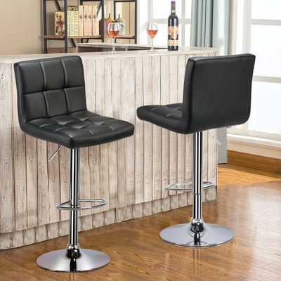 19.5&quot;D x 17&quot;W x 36.5&quot;H Moderne barkrukken met instelbare hoogte en draaibaar PU leer