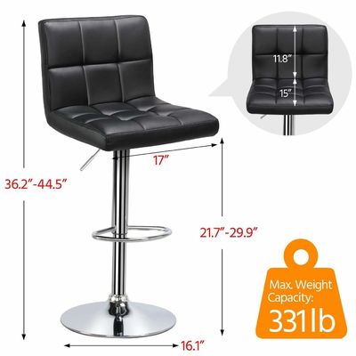 19.5&quot;D x 17&quot;W x 36.5&quot;H Moderne barkrukken met instelbare hoogte en draaibaar PU leer