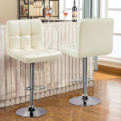 Moderne tegenhoogte draaibare barstoelen hoogte verstelbare PU lederen stoel van ALINUNU