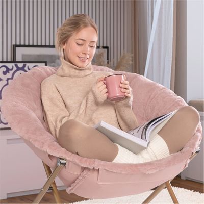 Gevouwen Ronde Verdikte Opvouwbare Leunstoel Woonkamer Maanstoel Moderne Design Stijl