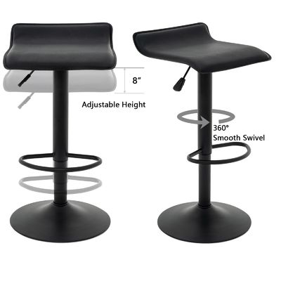 Gepersonaliseerde kleur ALINUNU Draaibare barkrukken PU Lederen Airlift Barstoel voor eetkamer