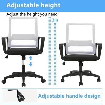 Home Office Ergonomische gaasstoel met verstelbare hoogte en modern ontwerp