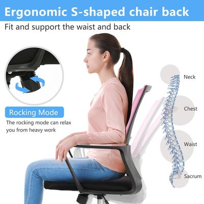 Ergonomisch gaas kantoorstoel 360 draaiende hoogte aanpassen ligstoel functie voor thuis kantoor