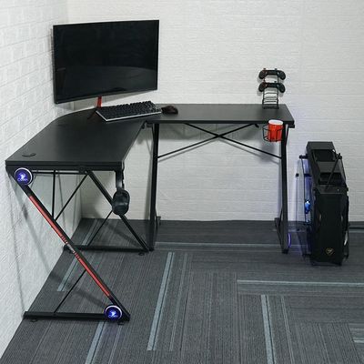 Werkruimte Home Office L-vormige computerspeltafel met ronde hoekmonitorstand