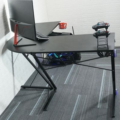 Werkruimte Home Office L-vormige computerspeltafel met ronde hoekmonitorstand
