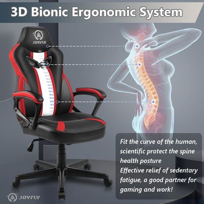 ALINUNU Metal Frame Racing Gaming Chair met lumbale steun en ergonomisch ontwerp