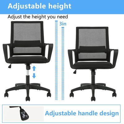 ALINUNU Ergonomische Netwerk Computer kantoorstoel Draaibaar Moderne bureau stoel met ijzeren frame