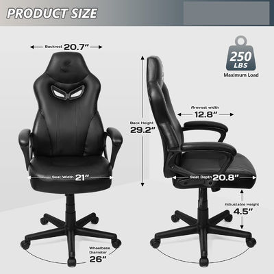 ALINUNU Direct Lumbal Support Racing Gaming Chair voor volwassenen 21&quot;D x 25&quot;W x 43&quot;H
