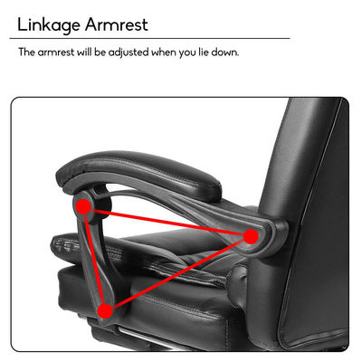 Home Office Postverpakking Y Lederen Executive Swivel met voetsteun van ALINUNU