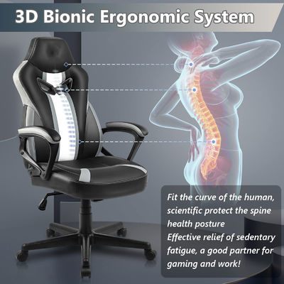 Modern ergonomisch racestijl draaiende speelstoel met verstelbare lumbale steun
