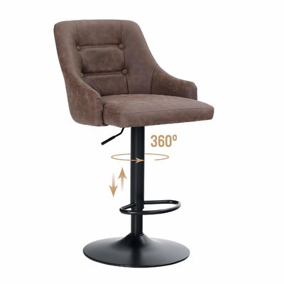 Alinunu Swivel Verstelbare Luchtbrug Teller Hoogte Bar Hocker met Padded Back en Base