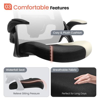 Flip-up Armrest Mesh Executive Lumbal Support Draaiende stoel voor Home Office door Alinunu