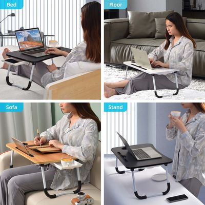Draagbare opvouwbare laptop bed tafel bureau bak met cup holder 15.7 &quot;D x 23.6&quot; W x 11 &quot;H
