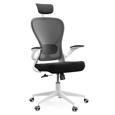 Ergonomische Home Office Desk Chair Aanpasbare moderne draaiende stoel met opvouwbare armen