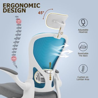 Moderne draaiende stoel met opvouwbare armen Metalen type metalen ergonomische thuis kantoor bureau stoel