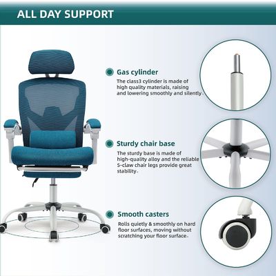 Gepersonaliseerde Kleur Achtergrens Rolling Swivel Mesh Stoelen met Wielen Item Gewicht 34,4 pond