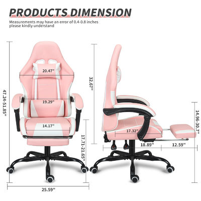 ALINUNU Gaming Chair aanpassen hoogte verstelbaar met lumbale steun en voetenrest