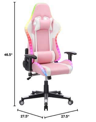Verstelbare computer kantoor gaming stoel met massage functie en LED Light Bar ALINUNU