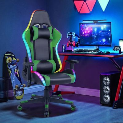 ALINUNU Gaming Chair met LED-lichtbalk en massagefunctie Item Gewicht 39,02 pond