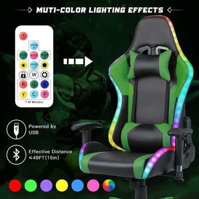 ALINUNU Gaming Chair met LED-lichtbalk en massagefunctie Item Gewicht 39,02 pond