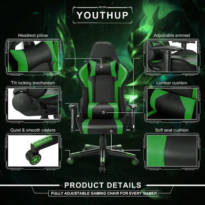 ALINUNU Gaming Chair met LED-lichtbalk en massagefunctie Item Gewicht 39,02 pond