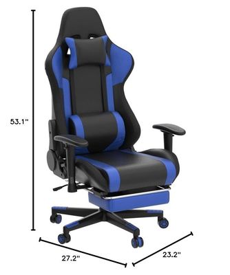 Gepersonaliseerde kleur leer RGB gaming draaiende stoel met LED lichtbalk en massage functie