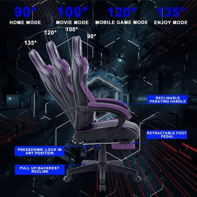 Computerspelkamer Opvouwbare speelstoel met ergonomisch ontwerp en draaiende massage