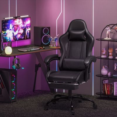 Gepersonaliseerde kleur ergonomische rugcomputermassage gaming stoel met voetzouder