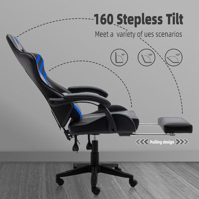 Ergonomische high back computer gaming stoel met lumbale steun en synthetisch leer