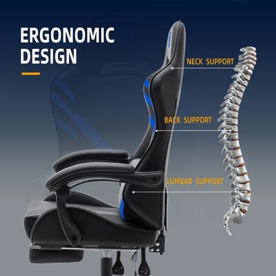 Ergonomische high back computer gaming stoel met lumbale steun en synthetisch leer