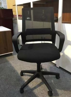 Verstelbare Nylon Base Mesh kantoorstoel met aangepaste stof en zwarte PP rug