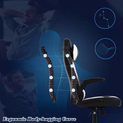 ALINUNU PC Gaming Chair Ergonomisch ontwerp met flip-up armleuningen Lumbal steun en hoofdsteun