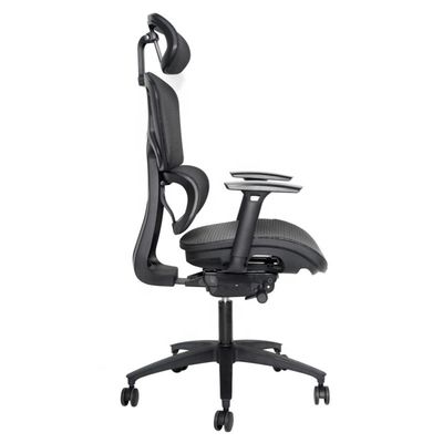 Ergonomische kantoorstoel met draaiende en 3D verstelbare armleuningen
