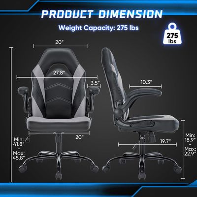 Verstelbare hoogte Ergonomische gaming stoel Stof Computer kantoor stoel voor videogames