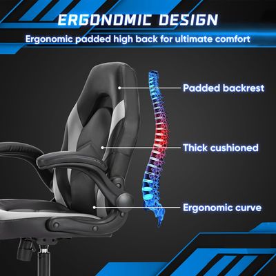 Verstelbare hoogte Ergonomische gaming stoel Stof Computer kantoor stoel voor videogames
