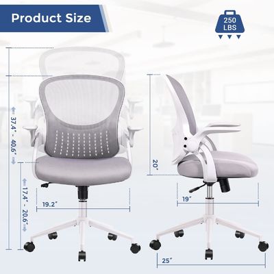 Direct Nylon Mesh Computer Chair met zachte armleuningen en gepoleerde lende steun